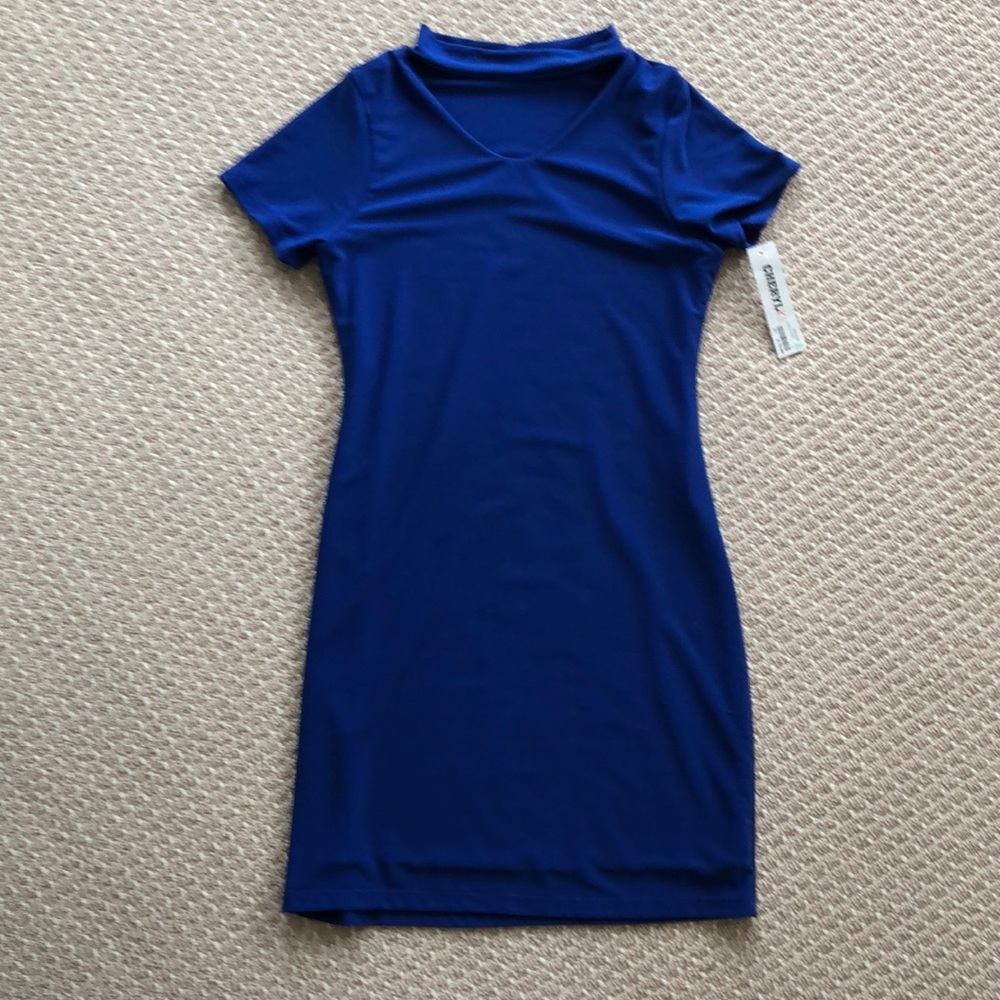 Blue body con dress